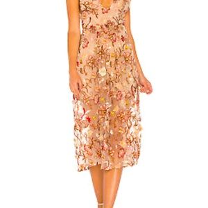For Love and Lemons Botanic dress in nude/pink